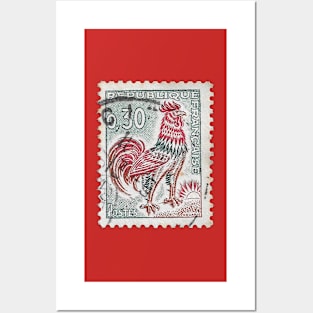 French Rooster Stamp 1980 Posters and Art